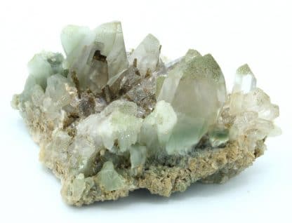 Epidote et quartz à inclusions d'amiante (byssolite), Oisans.