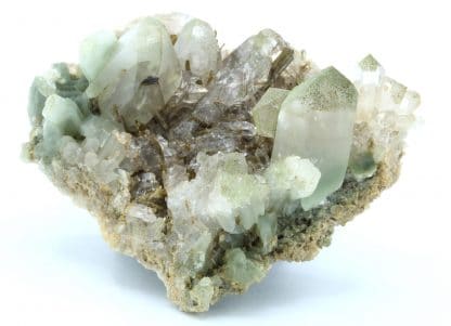 Epidote et quartz à inclusions d'amiante (byssolite), Oisans.