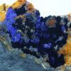 Azurite, goethite et malachite, mine du Moulinal, Rayssac, Tarn.