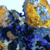 Azurite, goethite et malachite, mine du Moulinal, Rayssac, Tarn.
