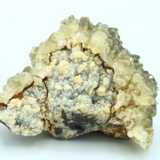 Calcite à inclusions et dolomite rose, Anduze, Gard.