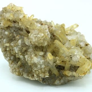 Calcite sur quartz, du Cumberland, Royaume-Uni, ex BMNH.