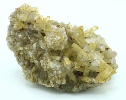 Calcite sur quartz, du Cumberland, Royaume-Uni, ex BMNH.