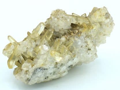 Calcite sur quartz, du Cumberland, Royaume-Uni, ex BMNH.