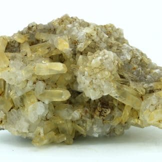 Calcite sur quartz, du Cumberland, Royaume-Uni, ex BMNH.