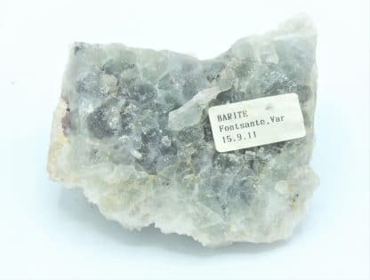 Barytine sur Quartz sur Fluorine, Mine de Fontsante, Var.