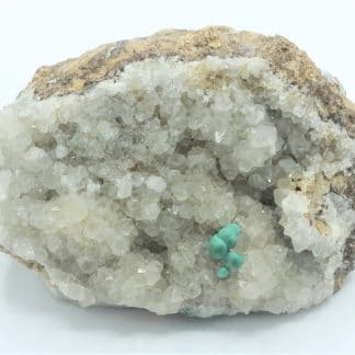 Malachite en boules, sur Quartz fumé, Bouque Payrol, Camarès, Aveyron.