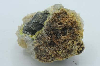 Galène, quartz, pyromorphite, et hydroxyapatite, L’Argentolle, Saône-et-Loire.