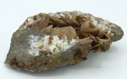 Sidérite en pétales et quartz, La Mure, Plateau Matheysin, Isère.