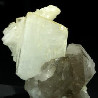 Quartz fumé et adulaire, massif du Mont-Blanc, Chamonix, Haute-Savoie.