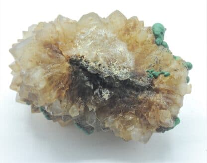 Malachite sur Quartz, Bouche Payrol, Brusque, Aveyron.