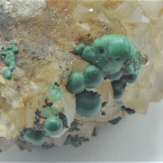 Malachite sur Quartz, Bouche Payrol, Brusque, Aveyron.