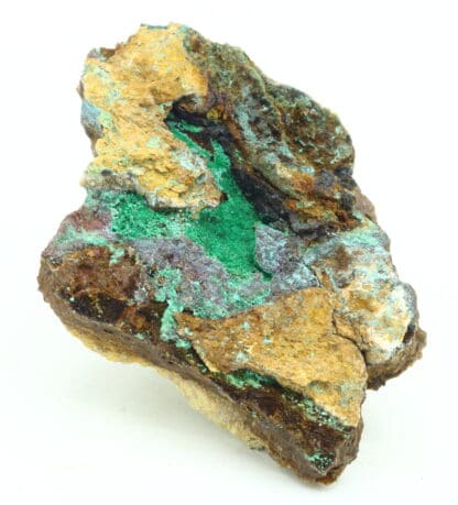 Malachite, Cuprite, Aurichalcite, carrière de Laguépie, Tarn-et-Garonne.