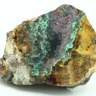 Cuprite, Aurichalcite, Malachite, carrière de Laguépie, Tarn-et-Garonne.