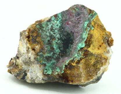 Cuprite, Aurichalcite, Malachite, carrière de Laguépie, Tarn-et-Garonne.