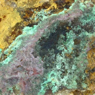 Cuprite, Aurichalcite, Malachite, carrière de Laguépie, Tarn-et-Garonne.