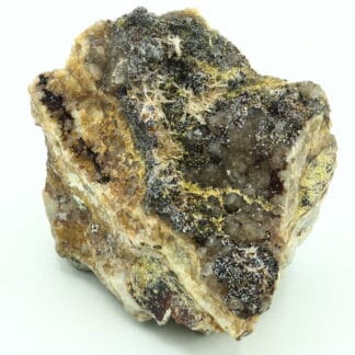 Variscite, wavellite et quartz, carrière de Beauvoir, Échassières, Allier.