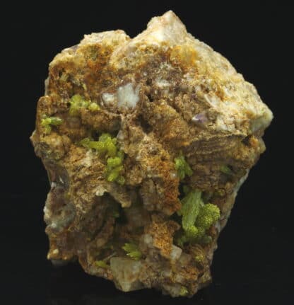 Mimétite, fluorite, gisement de Lantigné, Beaujeu, Rhône.