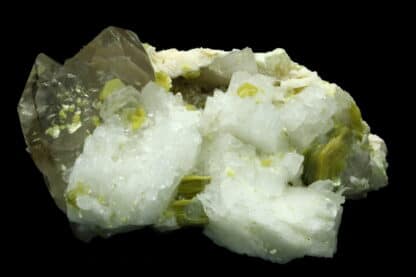 Cleavelandite, mica et quartz, Saint-Chély-d'Apcher, Lozère.