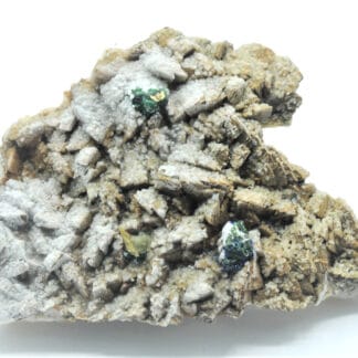 Aragonite et Chalcopyrite, mine Saint-Pierre, Sainte-Marie-aux-Mines, Haut-Rhin.