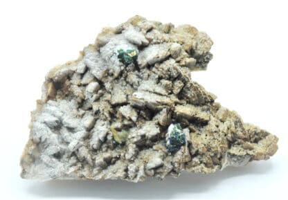 Aragonite et Chalcopyrite, mine Saint-Pierre, Sainte-Marie-aux-Mines, Haut-Rhin.