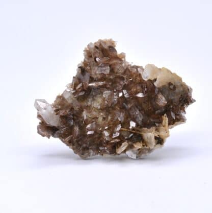 Axinite, calcite et quartz de l'Oisans, Isère.