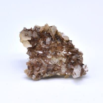 Axinite, calcite et quartz de l'Oisans, Isère.