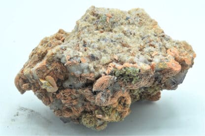 Clinomimétite (Mimétite), Baryte, Wulfénite et Fluorine, Lantigné, Rhône.