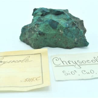 Chrysocole et Malachite de Russie, avec étiquette Louis Vésigné.