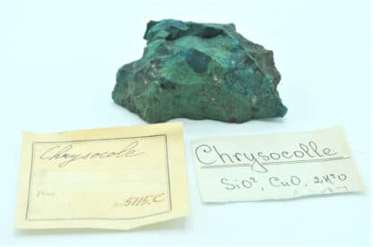 Chrysocole et Malachite de Russie, avec étiquette Louis Vésigné.