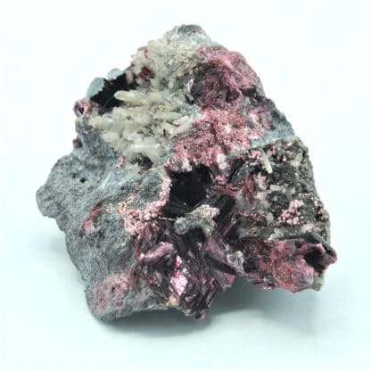 Erythrite (Erythrine) et Quartz, Mine de Bou Azzer, Ouarzazate, Maroc.