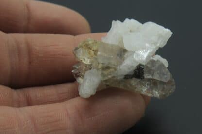 Adulaire et Quartz fumé biterminé, Les Grands Montets, Argentière, Haute-Savoie.