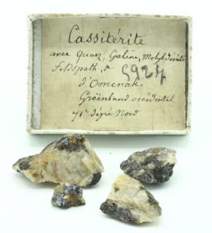 Cassitérite, quartz, galène, molybdénite, Omenak, Groenland.