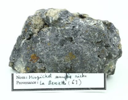 Mispickel aurifère, galène, blende, La Bessette, Puy-de-Dôme, Auvergne.