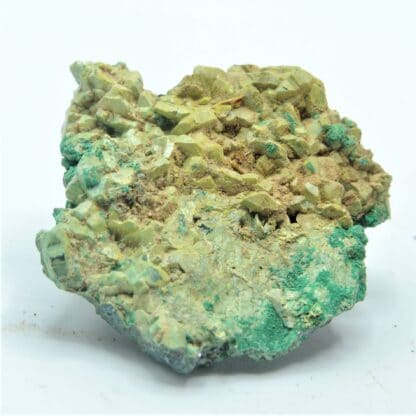 Bindheimite et Malachite sur Bournonite, Usclas-du-Bosc, Loiras, Hérault.