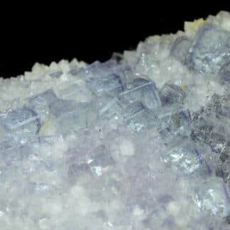 Fluorite violette sur quartz et fluorite, Fontsante, Var.