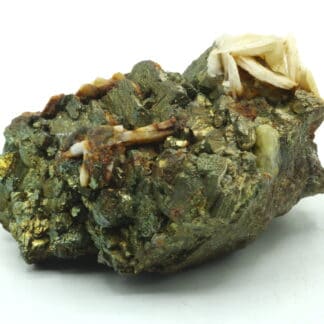 Chalcopyrite et baryte, mine de Marsanges, Langeac, Haute-Loire.