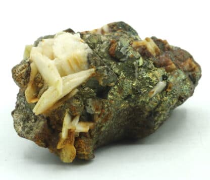 Chalcopyrite et baryte, mine de Marsanges, Langeac, Haute-Loire.