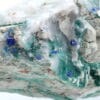 Boléite, atacamite, gypse, Amelia Mine, Santa Rosalía, Mexique.