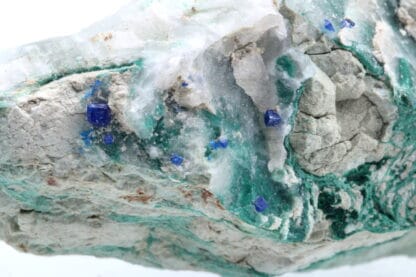 Boléite, atacamite, gypse, Amelia Mine, Santa Rosalía, Mexique.