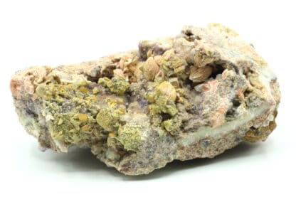 Mimétite, wulfénite, barytine, fluorite, Lantignié, Rhône.