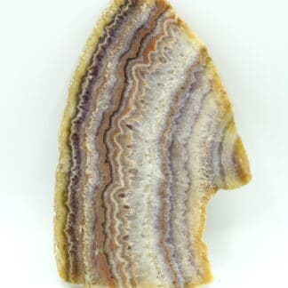 Tranche de calcédoine (agate) polie, Châtelperron, Vichy, Allier.