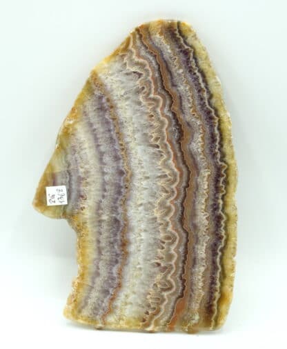 Tranche de calcédoine (agate) polie, Châtelperron, Vichy, Allier.