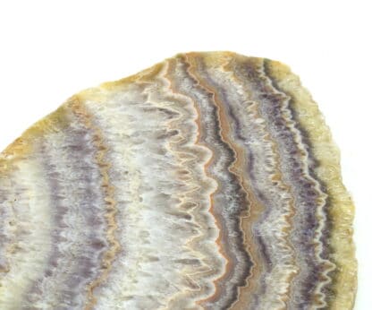 Tranche de calcédoine (agate) polie, Châtelperron, Vichy, Allier.