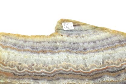 Tranche de calcédoine (agate) polie, Châtelperron, Vichy, Allier.