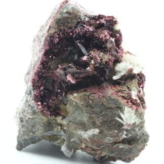 Erythrite et aragonite, Mine de Bou Azzer, Ouarzazate, Maroc.