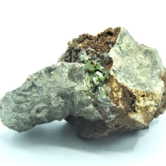 Ludlamite et Pyrite, mine de Salsigne, Mas Cabardès, Aude.