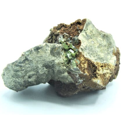 Ludlamite et Pyrite, mine de Salsigne, Mas Cabardès, Aude.