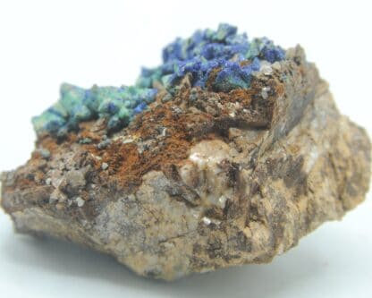 Azurite, Aurichalcite et Tétraédrite, Usclas du Bosc, Loiras, Hérault.