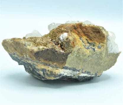 Calcite sur Sidérite, Carrière du Rivet, Peyrebrune, Tarn.